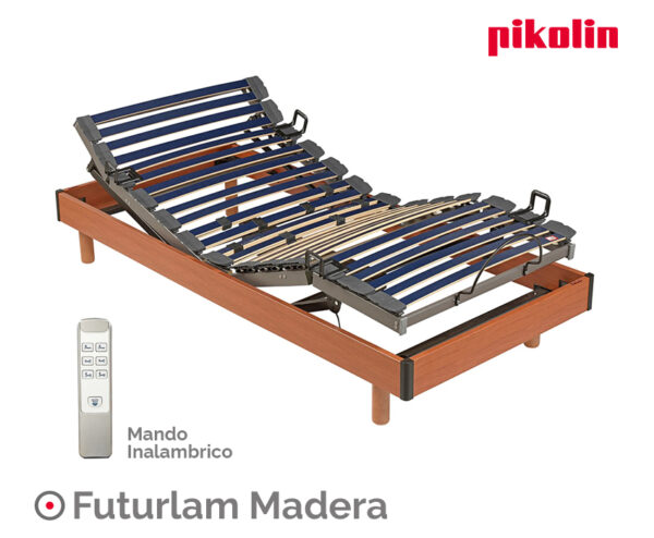 somier articulado eléctrico futurlam madera inalámbrico de pikolin